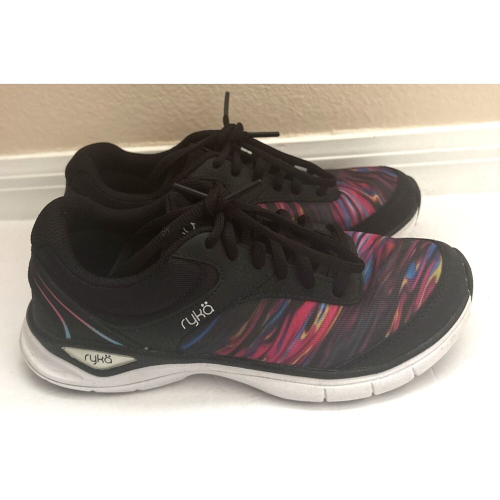 Womens Ryka Raze Sneakers Memory Foam Shoes Black & Pink Sz 6